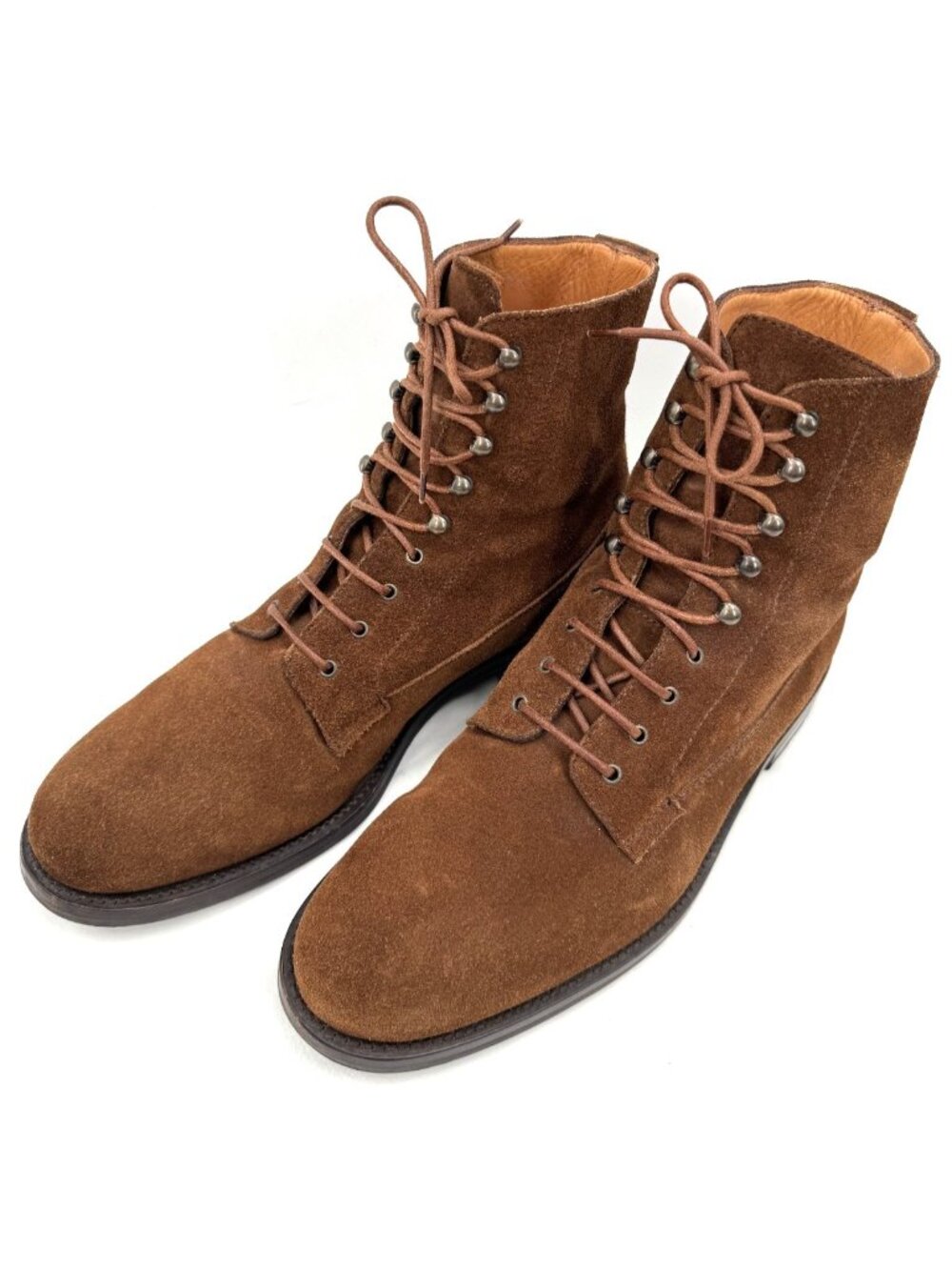 Vintage Ralph Lauren Ranger Brown Suede Rawhide Leather Lace Up Boots Sz 10 D